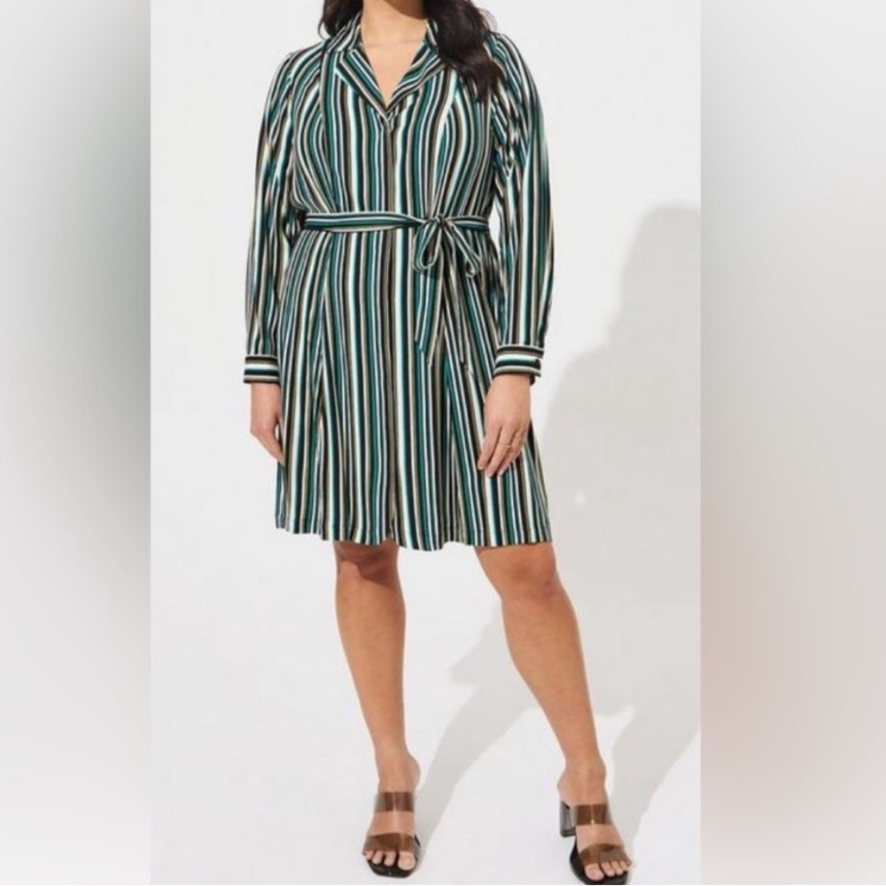Torrid Striped Long Sleeve Dress Size 4X